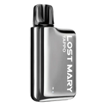 Load image into Gallery viewer, Lost Mary Tappo Prefilled Pod Kit in Silver Stainless Steel Silver Strawberry Ice flavor – sleek and compact vape device with up to 600 puffs.
