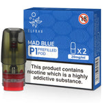 Load image into Gallery viewer, Elf Bar Mate P1 prefilled pod in Mad Blue flavor, blending sweet blueberry, raspberry, and blackberry notes, designed for use with the Elf Bar Mate device to deliver a smooth and flavorful vaping experience
