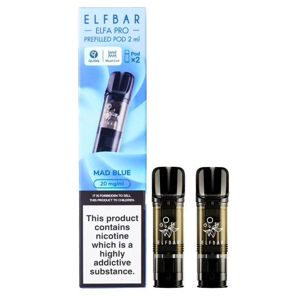Elf Bar Elfa PRO Prefilled Pods Mad Blue – smooth, flavourful vape refills designed for the Elfa PRO device
