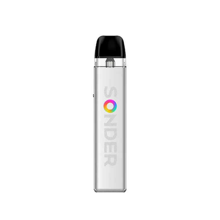GeekVape Sonder Q2 Vape Kit in Moonlight Silver – sleek and lightweight vape device with a metallic silver finish, smooth auto-draw activation, and reliable everyday performance.