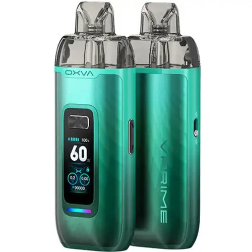 OXVA VPrime Pod Kit in Natural Green – premium vape device with a smart display, and adjustable airflow for a customizable vaping experience.