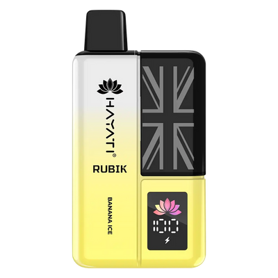 Hayati Rubik 7000 Prefilled Pod Kit in Banana Ice flavor – stylish vape device with up to 7,000 puffs.