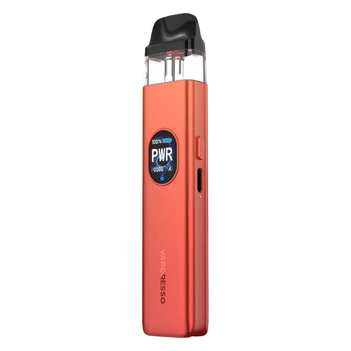 Vaporesso XROS 5 Pod Kit in Coral Red – elegant and compact vape device with a precise airflow control, and smooth MTL performance.