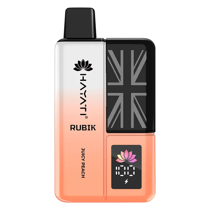 Hayati Rubik 7000 Prefilled Pod Kit in Juicy Peach flavor – stylish vape device with up to 7,000 puffs.
