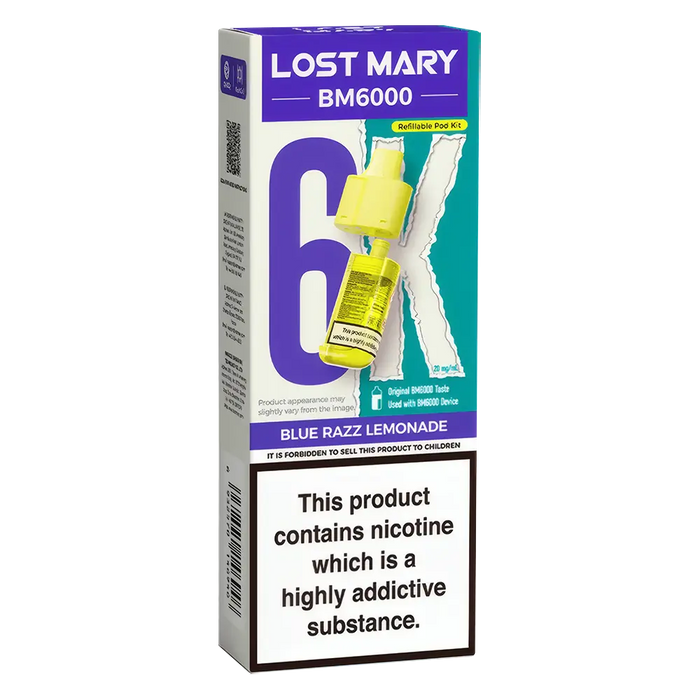 Lost Mary BM6000 Blue Razz Lemonade prefilled pod