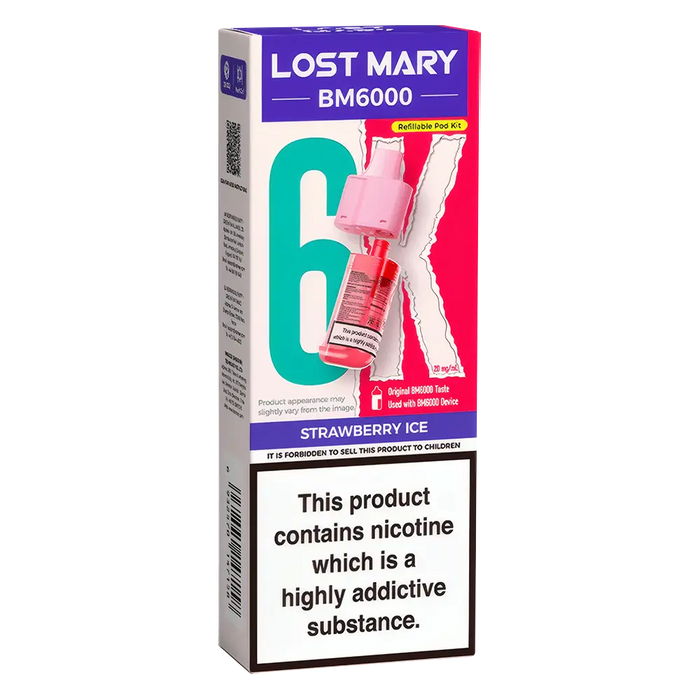 Lost Mary BM6000 Strawberry Ice prefilled pod