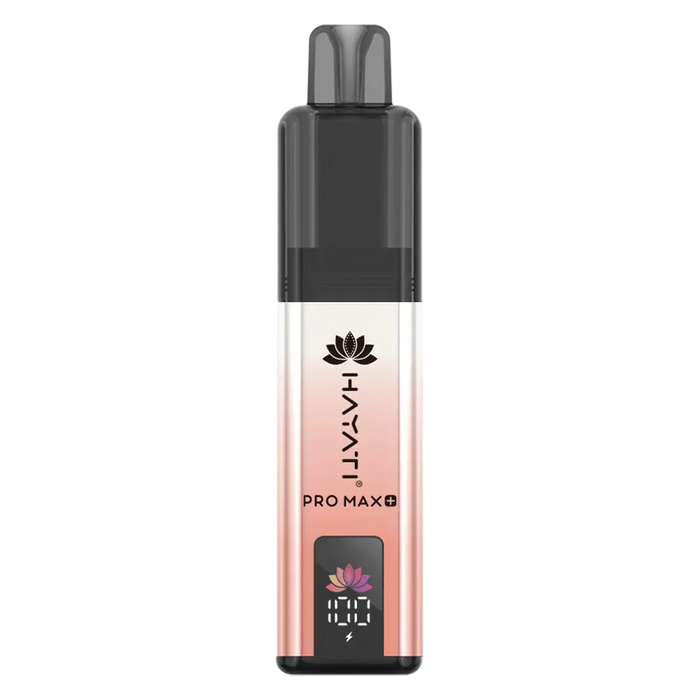 Hayati Pro Max+ 6000 Prefilled Pod Kit in Juicy Peach flavor – sleek vape device with up to 6,000 puffs.