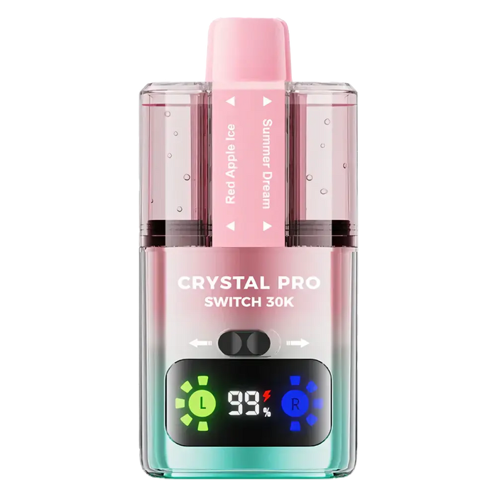 Crystal Pro Switch 30K Prefilled Pod Kit in Red Apple Ice/ Summer Dream flavor – versatile vape device with up to 30,000 puffs.