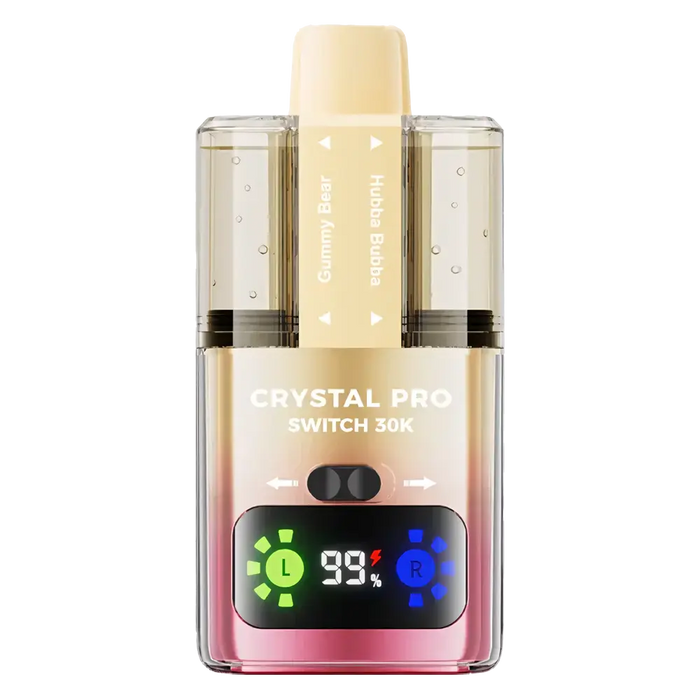 Crystal Pro Switch 30K Prefilled Pod Kit in Gummy Bear/Hubba Bubba flavor – versatile vape device with up to 30,000 puffs.