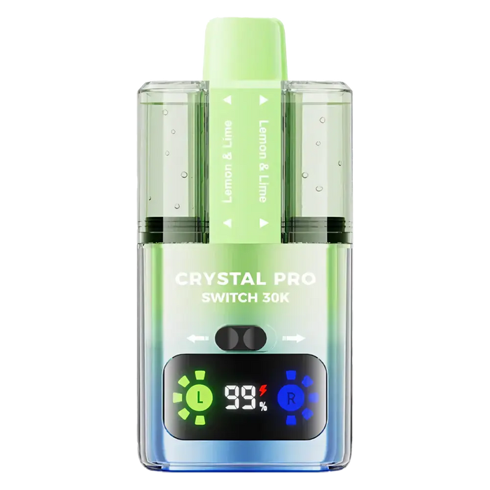 Crystal Pro Switch 30K Prefilled Pod Kit in Lemon Lime flavor – versatile vape device with up to 30,000 puffs.