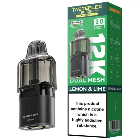 OXVA Tasteflex SL 12K Lemon Lime prefilled pods offering up to 12000 puffs with rich flavour