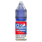 Load image into Gallery viewer, Oxva Ox Passion Nic Salt E-Liquid Blue Sour Razz – pack of 10x 10ml bottles, available in 10mg or 20mg nicotine strength.
