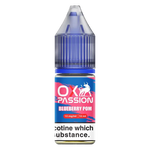 Load image into Gallery viewer, Oxva Ox Passion Nic Salt E-Liquid Blueberry Pom – pack of 10x 10ml bottles, available in 10mg or 20mg nicotine strength.
