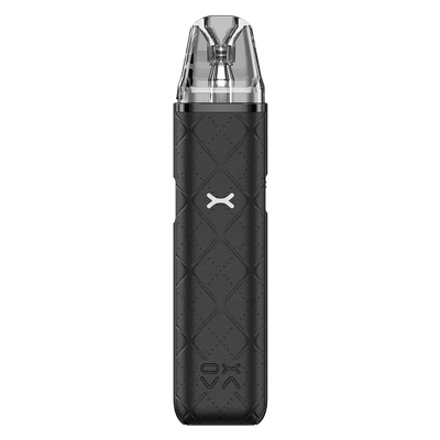 OXVA Xlim Go Pod Vape Kit in Black - 30W device with 1000mAh rechargeable battery and 2ml refillable pods, featuring adjustable airflow and compact design.