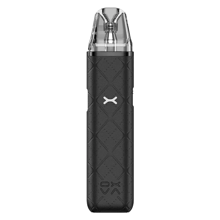 OXVA Xlim Go Pod Vape Kit in Black - 30W device with 1000mAh rechargeable battery and 2ml refillable pods, featuring adjustable airflow and compact design.