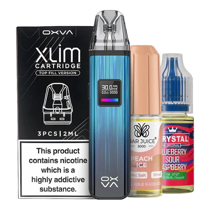 Oxva Xlim Pro Pod Vape Kit in Black Carbon – premium pod device with free Xlim V3 Replacement Pods & 2 Nic Salts of you choice