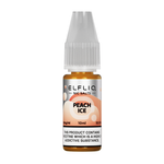 Load image into Gallery viewer, A bottle of ELFBAR ElfLiq Nic Salts e-liquid in Peach Ice flavor, containing 10ml of liquid with a nicotine content warning label.
