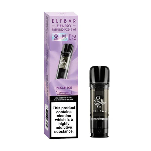 Elf Bar Elfa PRO Prefilled Pods Peach Ice – smooth, flavourful vape refills designed for the Elfa PRO device