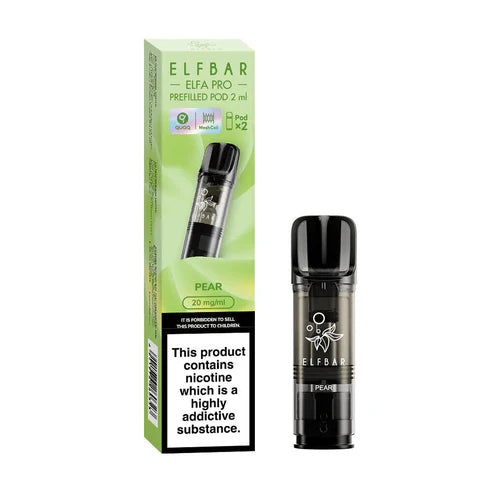 Elf Bar Elfa PRO Prefilled Pods Pear – smooth, flavourful vape refills designed for the Elfa PRO device