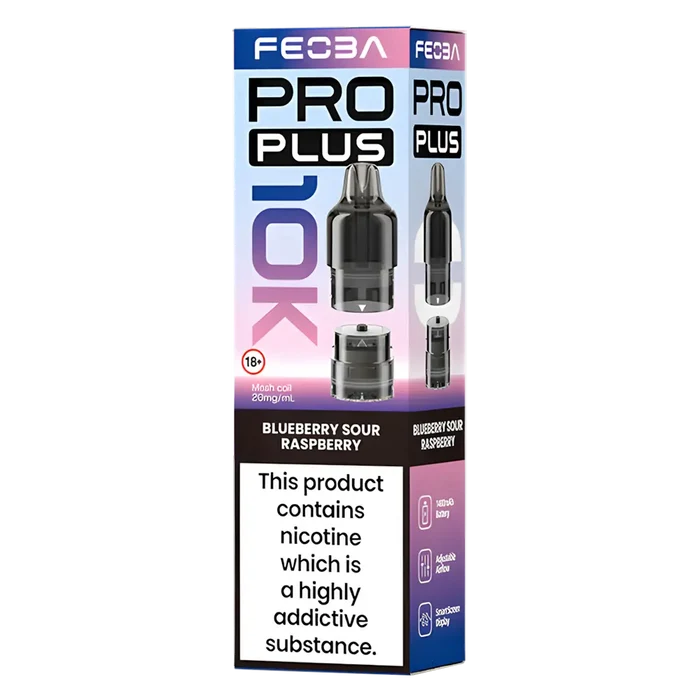 FEOBA Pro Plus 10K prefilled vape pod, 
Blueberry Sour Raspberry flavour