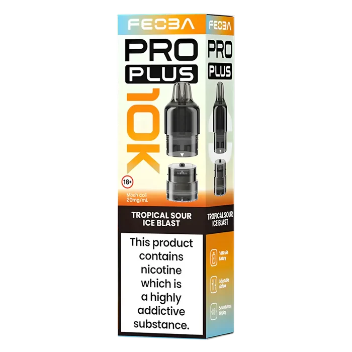 FEOBA Pro Plus 10K prefilled vape pod, 
Tropical Sour Ice Blast flavour