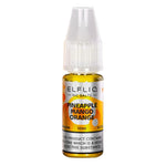 Load image into Gallery viewer, Packaging for ELFBAR ElfLiq Nic Salts featuring Pineapple Mango Orange flavor. The package includes a box and a 10ml bottle of the e-liquid.
