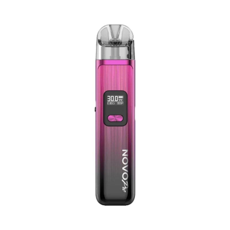 SMOK Novo Pro Pod Kit in Pink Black – sleek and modern pod vape with a smart display screen, dual activation modes, and adjustable wattage for a customized vaping experience.