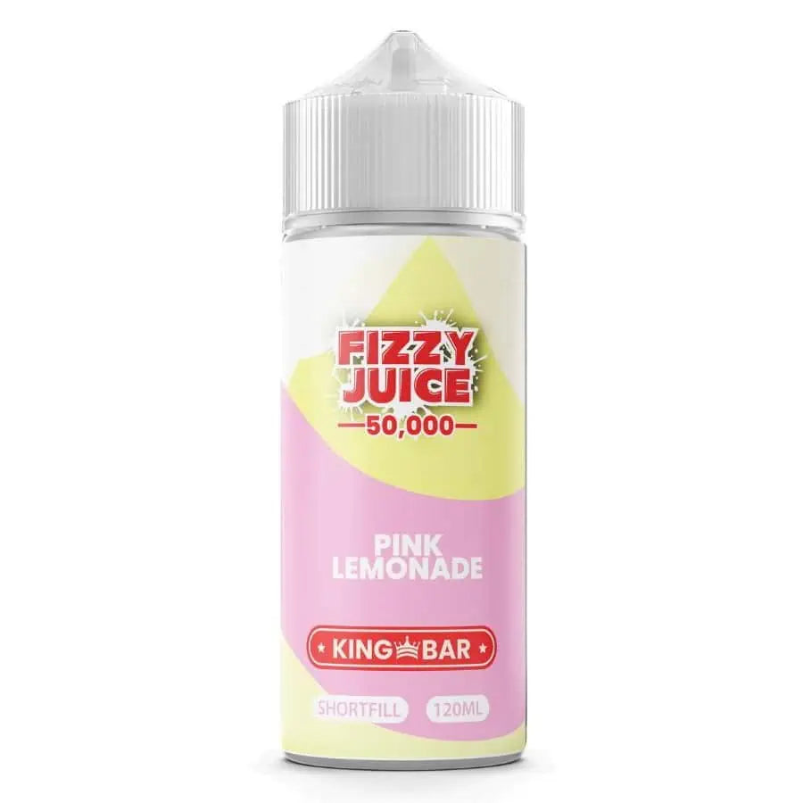 100ml shortfill bottle of Fizzy Juice 50000 E-Liquid in Pink Lemonade flavor, nicotine-free with space for nic shots, ideal for sub-ohm devices and cloud chasing.