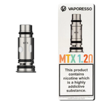 Load image into Gallery viewer, Vaporesso MTX Replacement Coils 1.2Ω – pack of 5 coils designed for Vaporesso MTX-compatible vape kits and tanks.
