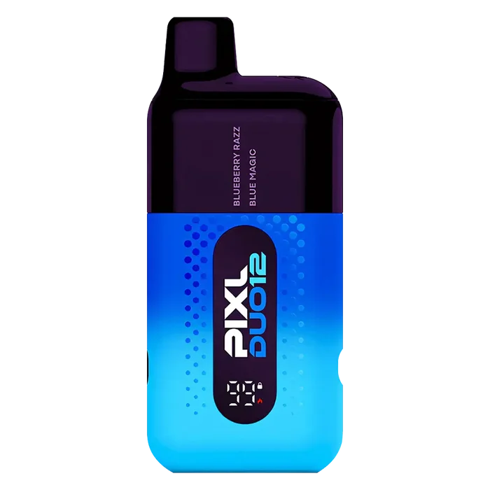 Pixl Duo 12 Vape Kit in Blue Edition – rechargeable pod kit with 850mAh built-in battery and 2ml prefilled pods for convenient MTL vaping.