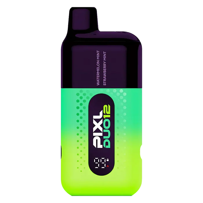 Pixl Duo 12 Vape Kit in Mint Edition – rechargeable pod kit with 850mAh built-in battery and 2ml prefilled pods for convenient MTL vaping.
