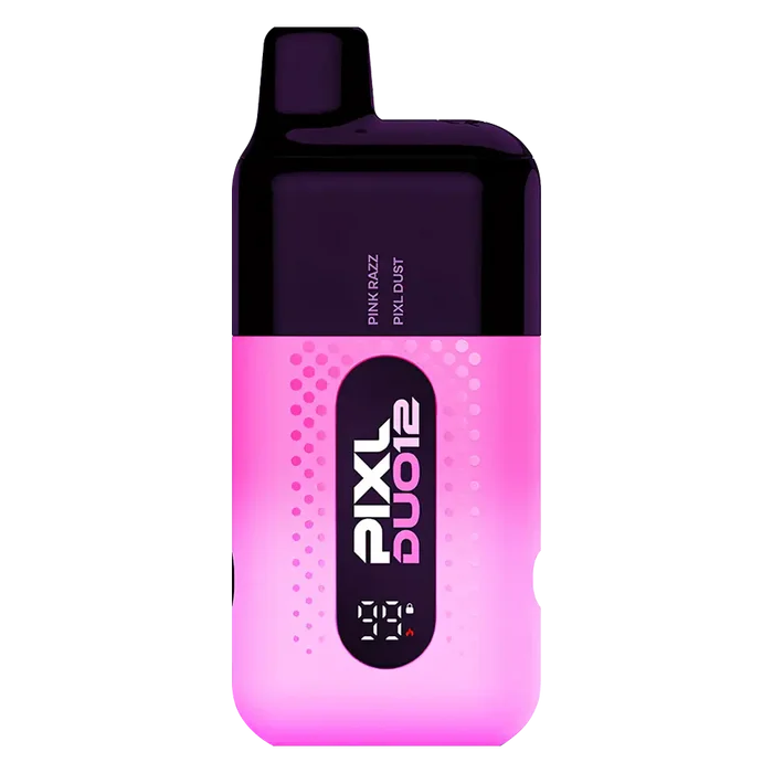 Pixl Duo 12 Vape Kit in Pink Edition – rechargeable pod kit with 850mAh built-in battery and 2ml prefilled pods for convenient MTL vaping.