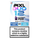 Load image into Gallery viewer, Pixl Duo 12 Prefilled Pods in Blue Edition – pack of prefilled pods with 2ml e-liquid capacity, designed for use with the Pixl Duo pod kit.
