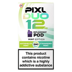 Load image into Gallery viewer, Pixl Duo 12 Prefilled Pods in Mint Edition – pack of prefilled pods with 2ml e-liquid capacity, designed for use with the Pixl Duo pod kit.
