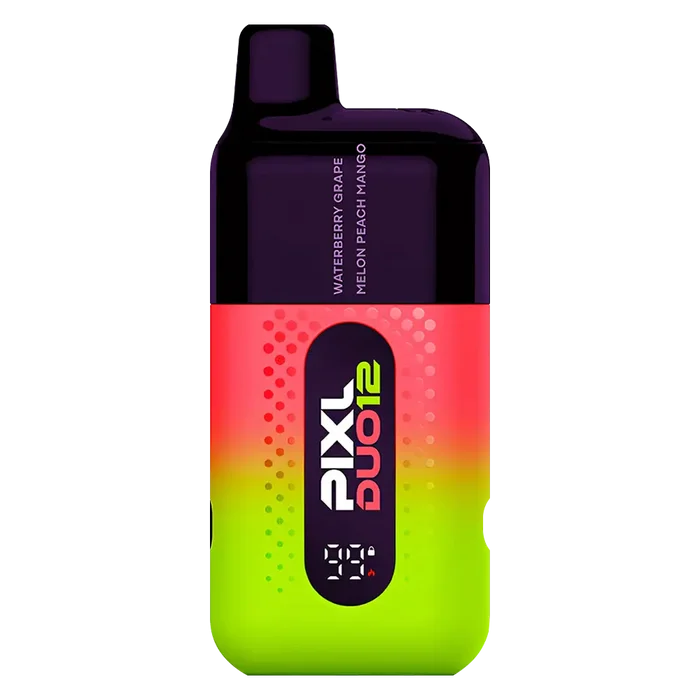 Pixl Duo 12 Vape Kit in Watermelon Edition – rechargeable pod kit with 850mAh built-in battery and 2ml prefilled pods for convenient MTL vaping.