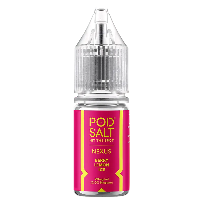 10 × Nexus Pod Salt Vape Juice Nic Salts 50/50 in Berry Lemon Ice – a ten-bottle set of pre-mixed nic salt e‑liquids in 50/50 VG/PG ratio, featuring a smooth, all-day nicotine delivery.