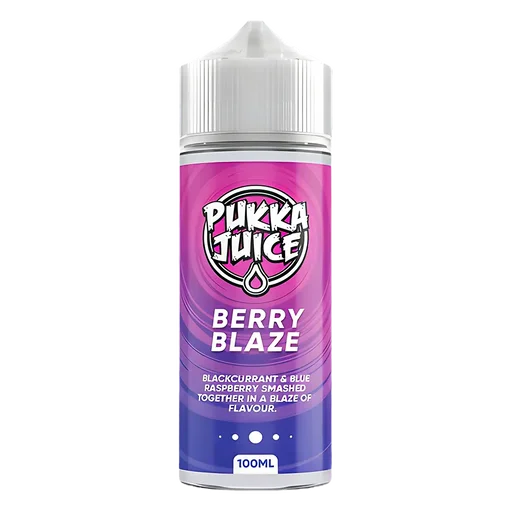 Pukka Juice 100ml Shortfill Range 0mg Berry Blaze – nicotine-free vape juice bursting with bold, fruity flavors and smooth clouds