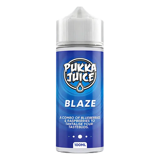 Pukka Juice 100ml Shortfill Range 0mg Blaze – nicotine-free vape juice bursting with bold, fruity flavors and smooth clouds