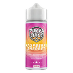 Load image into Gallery viewer, Pukka Juice 100ml Shortfill Range 0mg Raspberry Sherbet – nicotine-free vape juice bursting with bold, fruity flavors and smooth clouds
