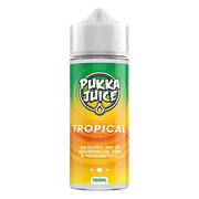 Pukka Juice 100ml Shortfill Range 0mg Tropical – nicotine-free vape juice bursting with bold, fruity flavors and smooth clouds