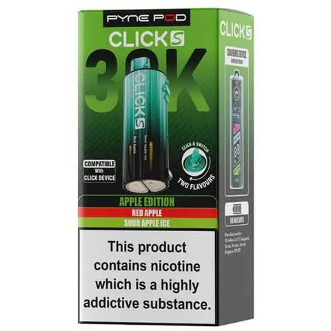 Apple Edition Pyne Pod Click S 30K prefilled pods offering long-lasting flavour and smooth vaping