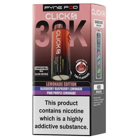 Lemonade Edition Pyne Pod Click S 30K prefilled pods offering long-lasting flavour and smooth vaping