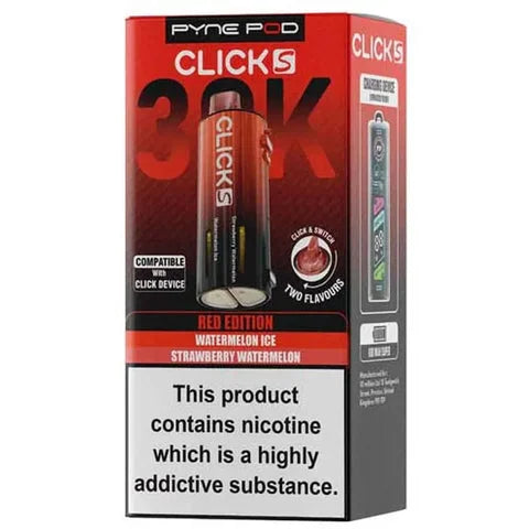 Red Edition Pyne Pod Click S 30K prefilled pods offering long-lasting flavour and smooth vaping