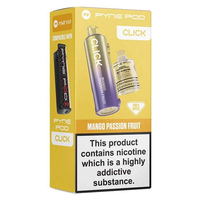 Pyne 50K Prefilled Pod in mango passion flavor – sleek, high-capacity prefilled pod with up to 50,000 puffs.