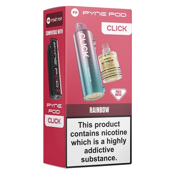 Pyne 50K Prefilled Pod in rainbow flavor – sleek, high-capacity prefilled pod with up to 50,000 puffs.