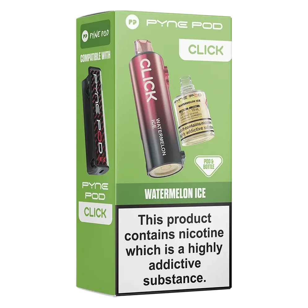 Pyne 50K Prefilled Pod in watermelon ice flavor – sleek, high-capacity prefilled pod with up to 50,000 puffs.
