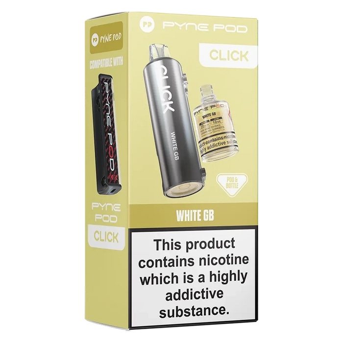 Pyne 50K Prefilled Pod in white gb flavor – sleek, high-capacity prefilled pod with up to 50,000 puffs.