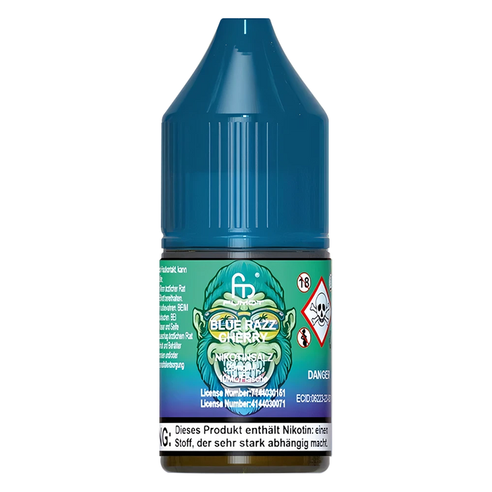 10ml bottle of R and M Tornado 7000 Nic Salt E-Liquid in Blue Razz Cherry flavor, formulated for smooth nicotine delivery, perfect for pod systems and mouth-to-lung vaping.