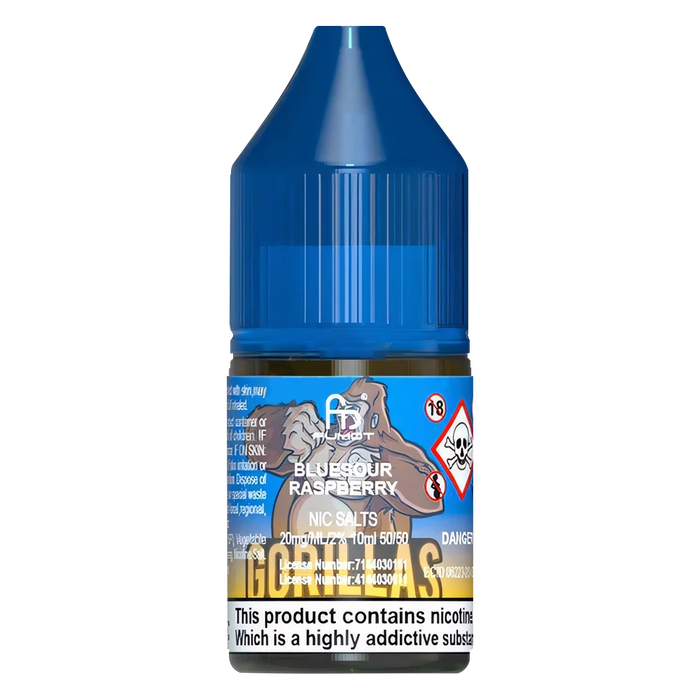 10ml bottle of R and M Tornado 7000 Nic Salt E-Liquid in Blue Sour Raspberry flavor, formulated for smooth nicotine delivery, perfect for pod systems and mouth-to-lung vaping.