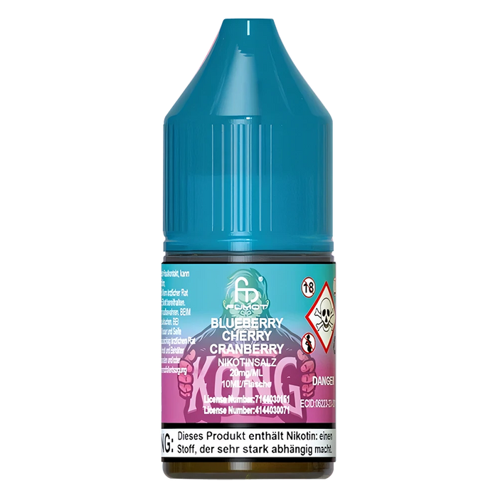 10ml bottle of R and M Tornado 7000 Nic Salt E-Liquid in Blueberry Cherry Cranberry flavor, formulated for smooth nicotine delivery, perfect for pod systems and mouth-to-lung vaping.